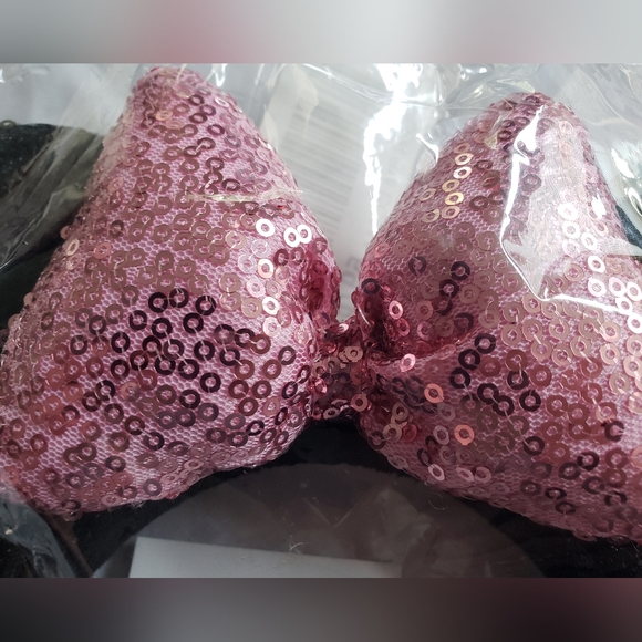 Minnie Mouse Ears Pink Sequined Headband - Picture 7 of 9